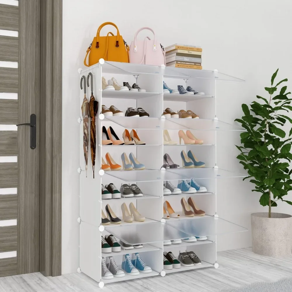 32 Pairs Shoe Rack Organizer for Closet Shoe Cabinet with Door Shelves for Closet,Entryway,Hallway