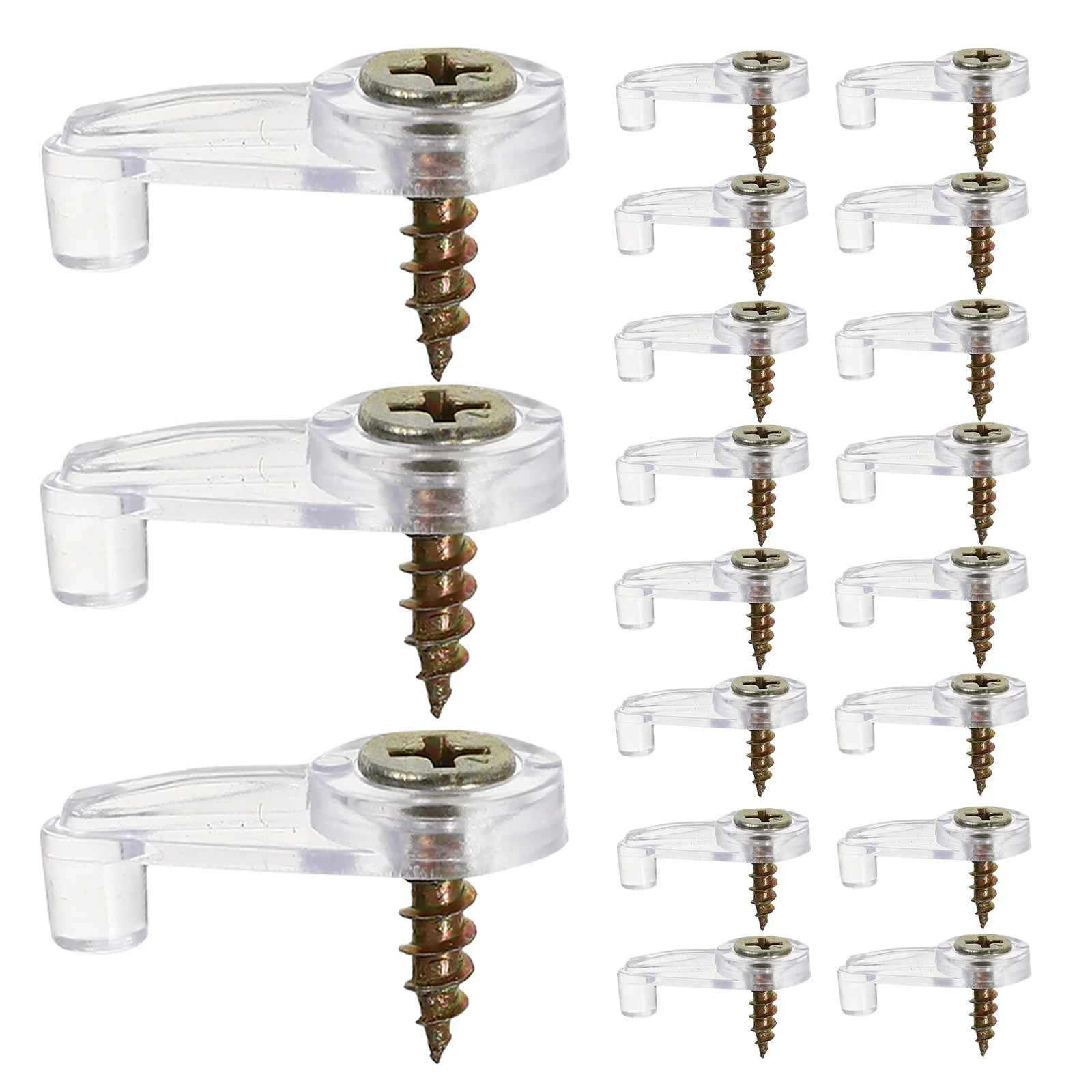 

60Sets Mirror Holder Clips Glass Mounting Hardware Invisible Design Strong Support for Cabinet Wardrobe Bathroom Mirror