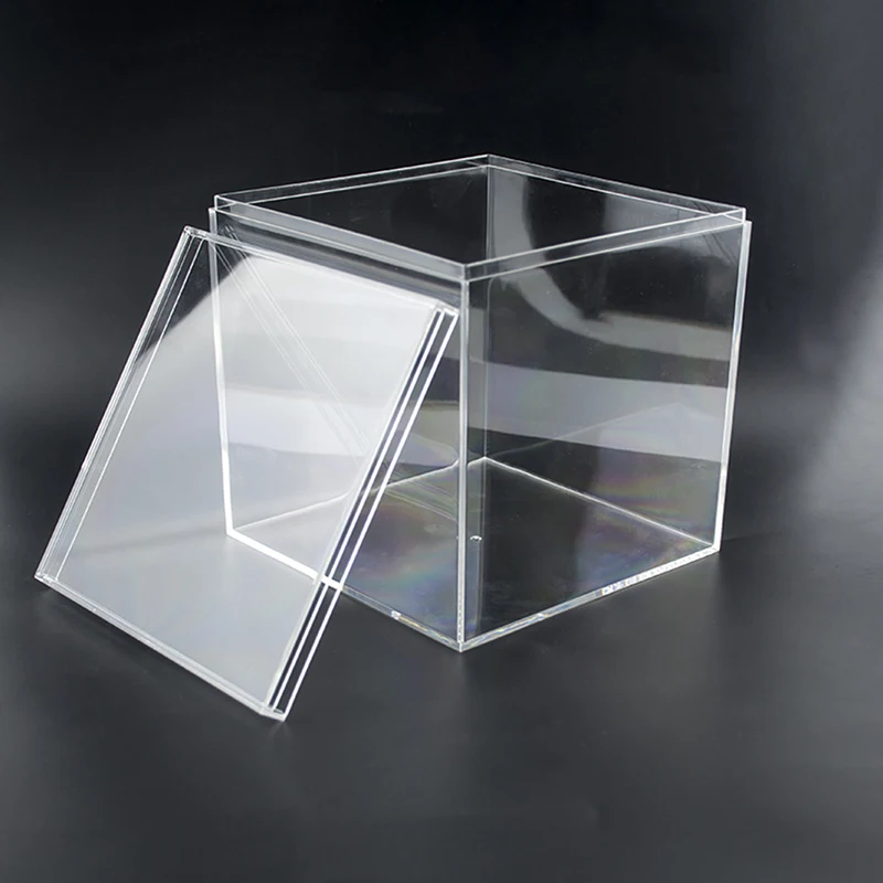 1Pc Transparent Acrylic Boxes With Cover Plastic Organizer Small Gift Square Packing Box Food Candy Storage Container For Home