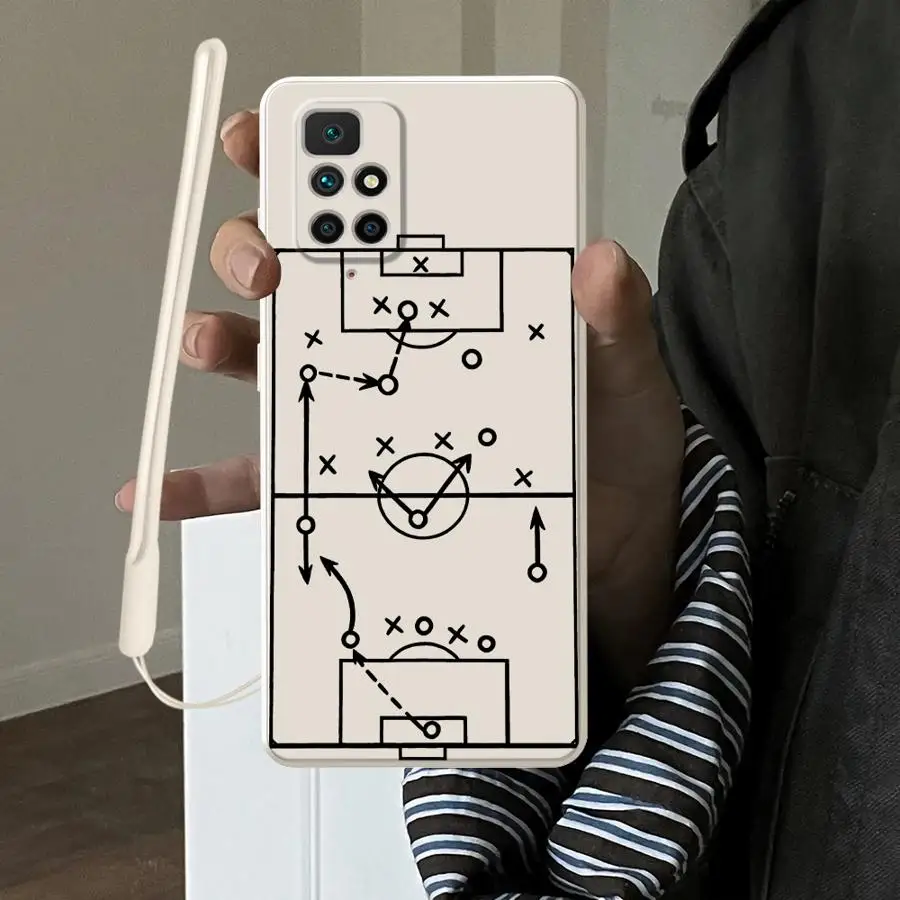 Cover Per Telefono Xiaomi Redmi K40 A2 9 8 K60 10 A7 A5 14C A3X 12C 15C 13C Con Tema Tattiche Calcistiche