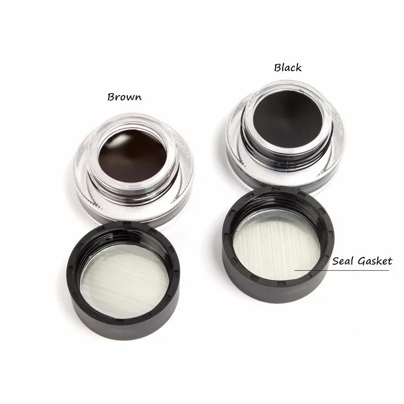 Music Flower 2 in 1 Coffee + Black Gel Eyeliner Make Up Waterproof Cosmetics Set Eye Liner Makeup Eye Maquiagem M1007