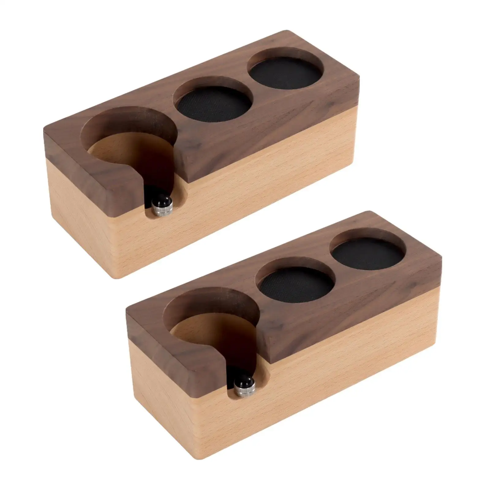 Coffee Tamper Station Durable Wooden Adjustable Espresso Tampering Mat for