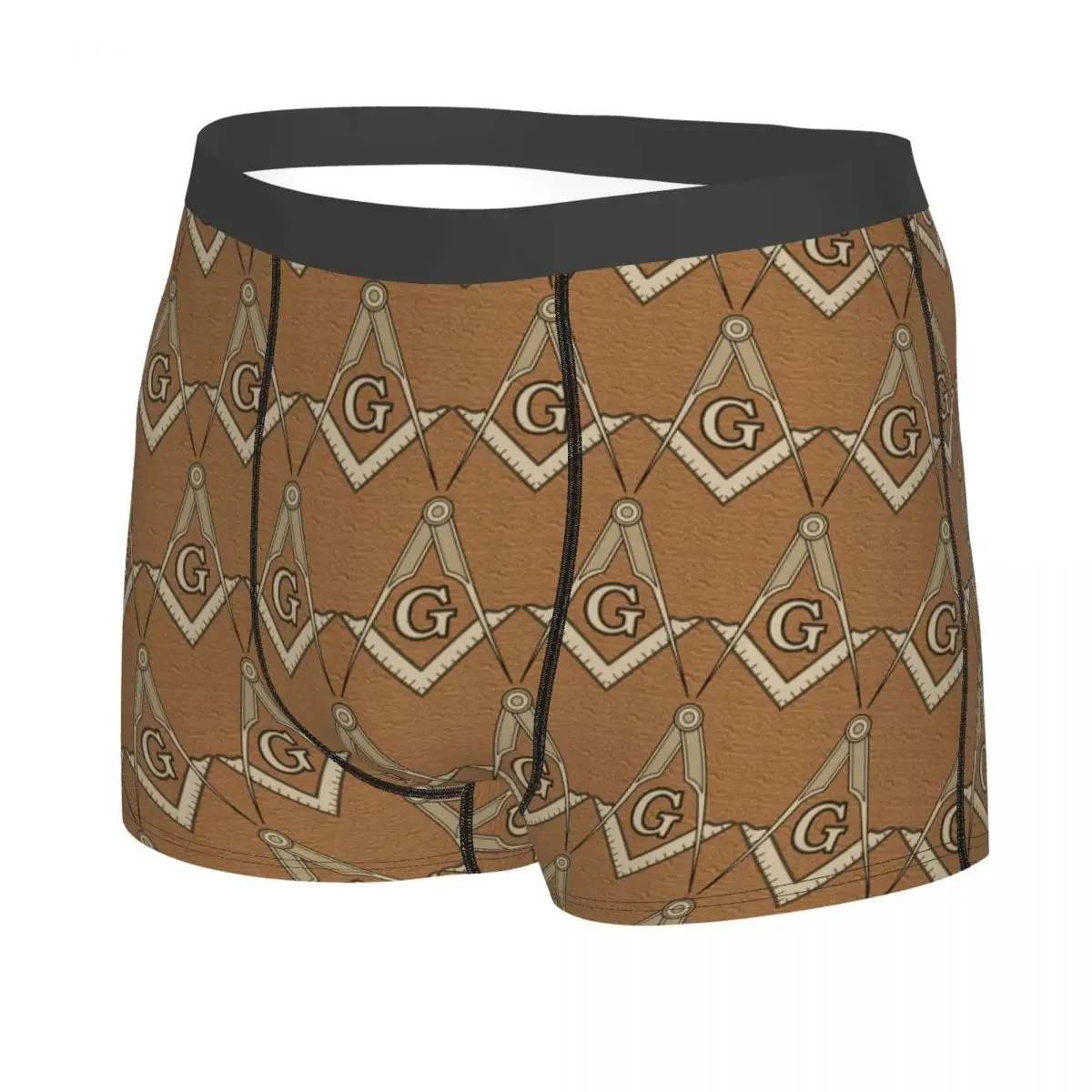 Custom Freemason Symbol Underwear Men Printed Masonic Mason Freemasonry Boxer Shorts Panties Briefs Breathable Underpants