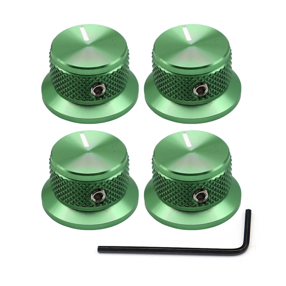 3 Stück/4 Stück Gitarrenknöpfe, Aluminium-Potentiometerknöpfe, Top-Hut-Knöpfe, Steuerknopf für Gitarre/Bass/AMPS/Vorverstärker mit Anzeige