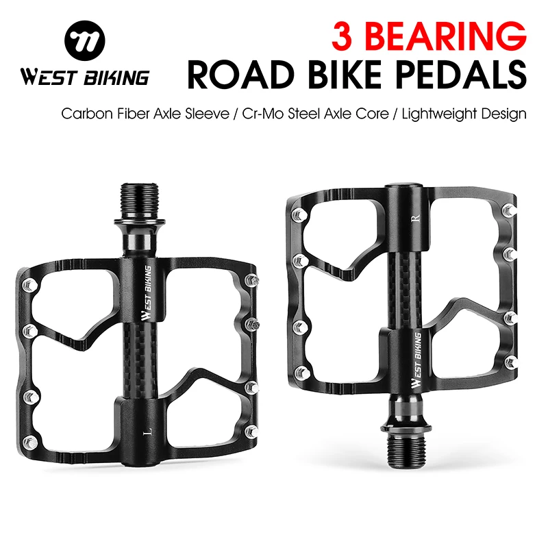 

WEST BIKING Ultralight Bicycle Pedals CNC Aluminium Alloy Anti-Slip Road Bike Flat Pedals Cycling 3 Bearing BMX MTB Bike Pedals