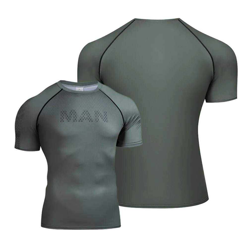 Three-piece Set Mens Workout Shirt - Moisture Wicking Compression Fit T-Shirt for Training, Running, Gym & Outdoor Sports
