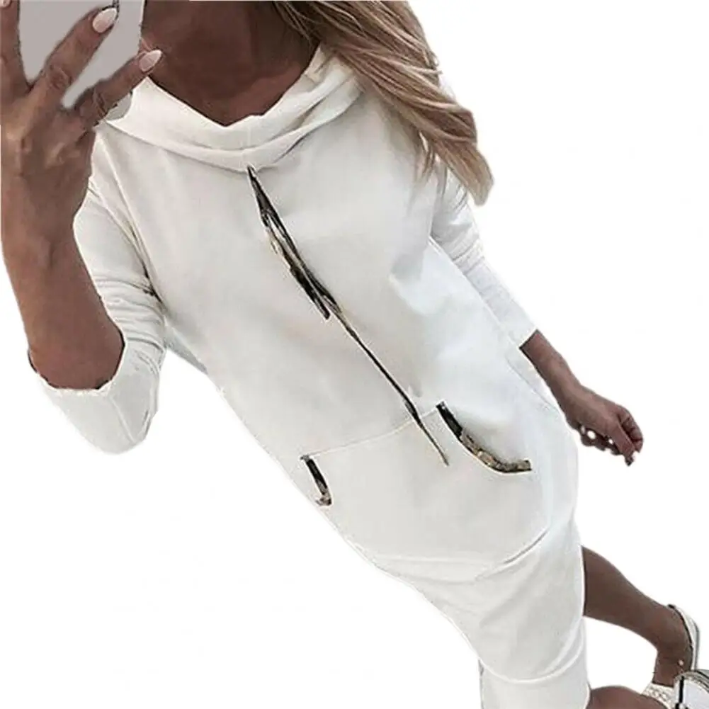 Sweatshirt Dress Set Trendy Pullover Above Knee Chic Shrinkable Cuffs Pullover Hoodies Dresses for Women 2022 for Work