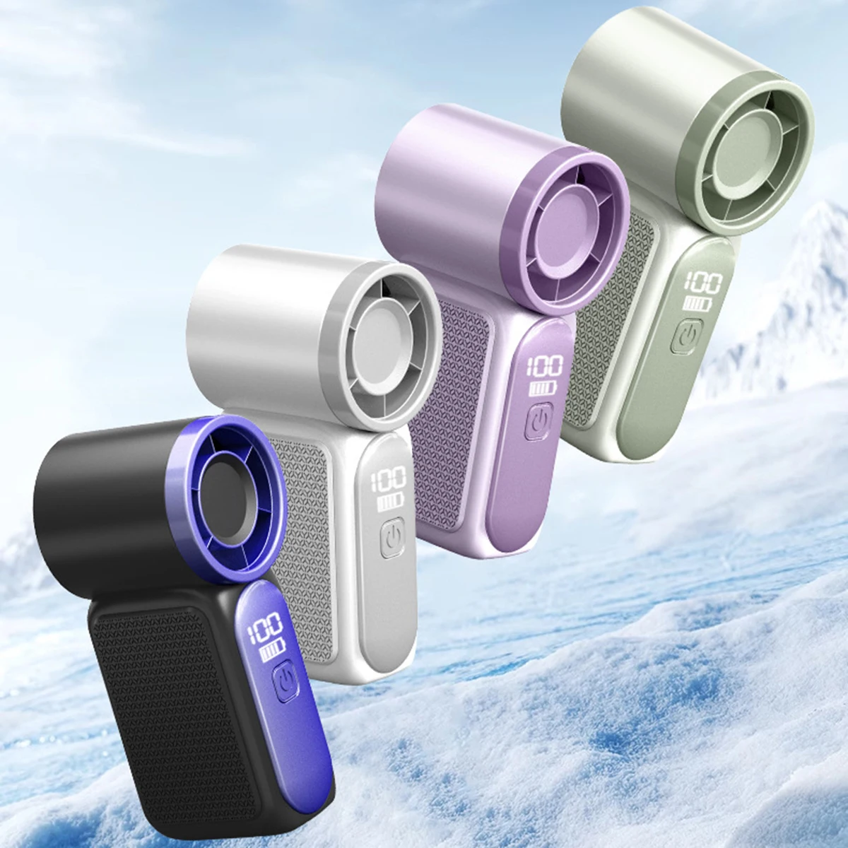 Portable Rechargeable Turbo Handheld Fan Mini High Speed with LED Display Desk Fan Outdoor Cooling for Summer - Detail 1