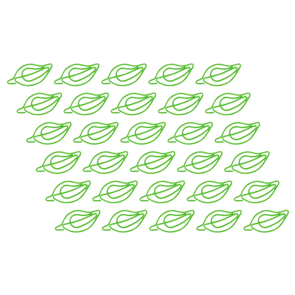 30pcs Shaped Paper Small Colored Metal Document Clips for Document Clips Office School Cute Mini Leaf Paperclips