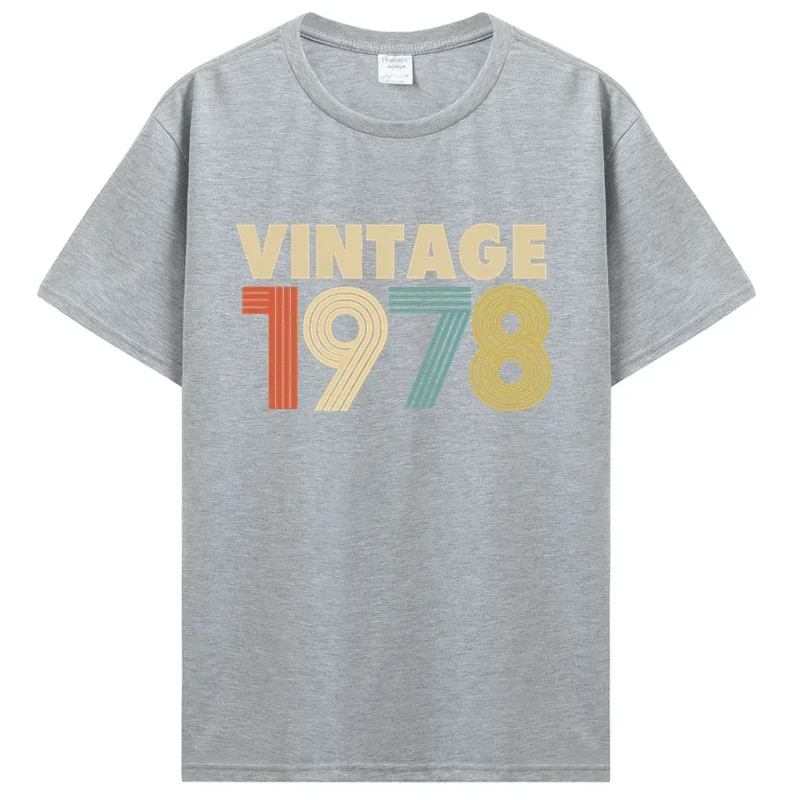 Mannen Shirts Vintage 1978 Mode 40th Verjaardagscadeau T 80 s Bedrukte T-shirt Men Cotton Tees Tops Anime Harajuku Streetwear