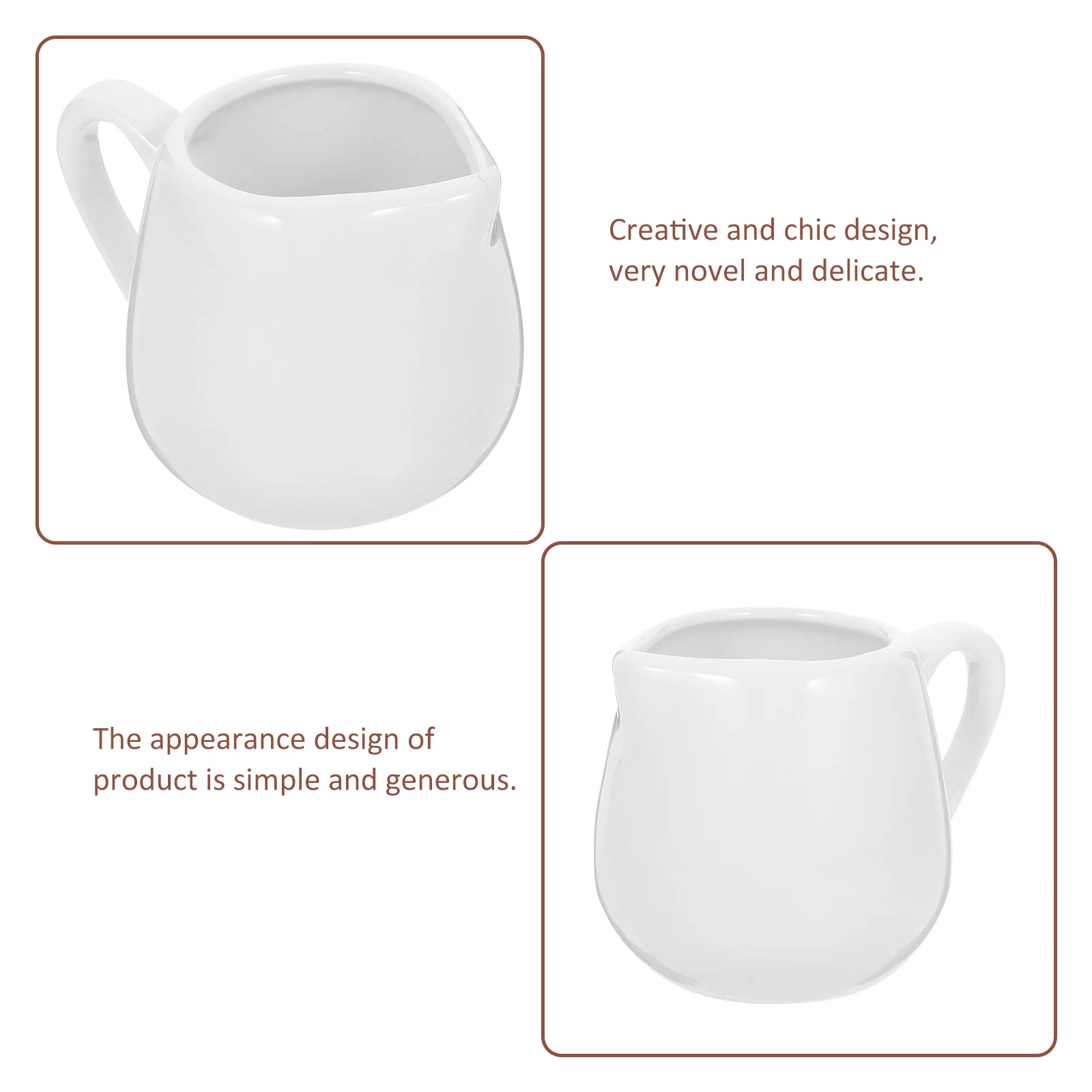 

4Pcs Mini Milk Jugs Ceramic Sauce Cups Creative Kitchen Sauce Container Drip-Free Spout Comfort Grip Handle for Serving