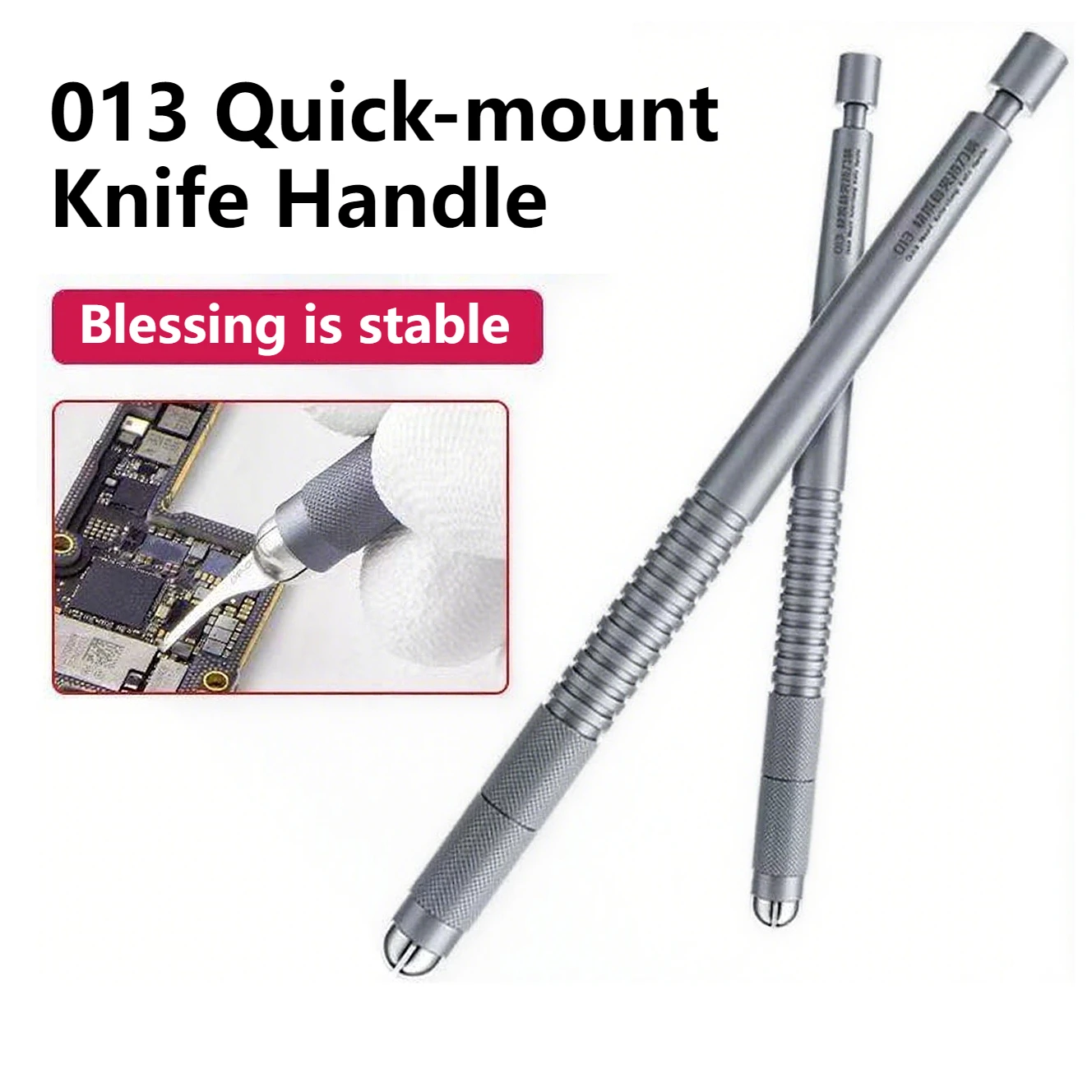 

QIANLI 013 Quick Mount Auto-Clamp Blade Handle Suit for Blade Below 6MM Aluminum Alloy Phone IC Chip Repair Knife Handle