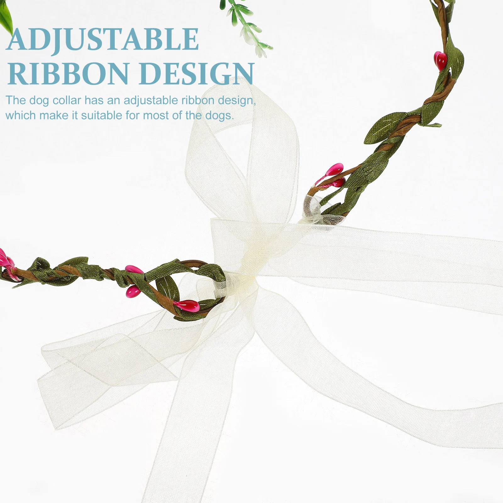 

Artificial Flowers Pet Collar Safe Durable Easy on Off Accessory for Dogs Cats Photo Props Dog Wedding Flower Collar