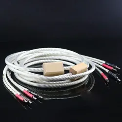 Hifi Nordost Odin Speaker Cable Silver Plated  Biwire 2 Banana to 4Banana Plug, Loudspeaker Y Spade, Audiophile Wire Terminal