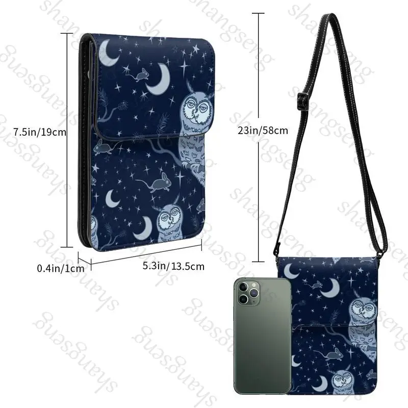 The Owl Graphic animal Women's Shoulder Crossbody Bag Wallet Handbag Wallet Cell Phone Travel Bag Leather Shoulder Bag