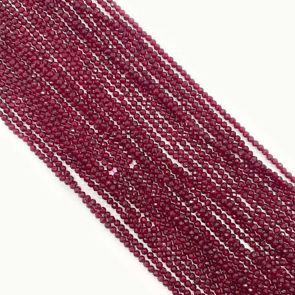 Glass Spinel Necklace Seed Bead 2mm 3mm Faceted Round Small Charms Loose Beads Jewelry Making Earrings Bracelet DIY Accessories