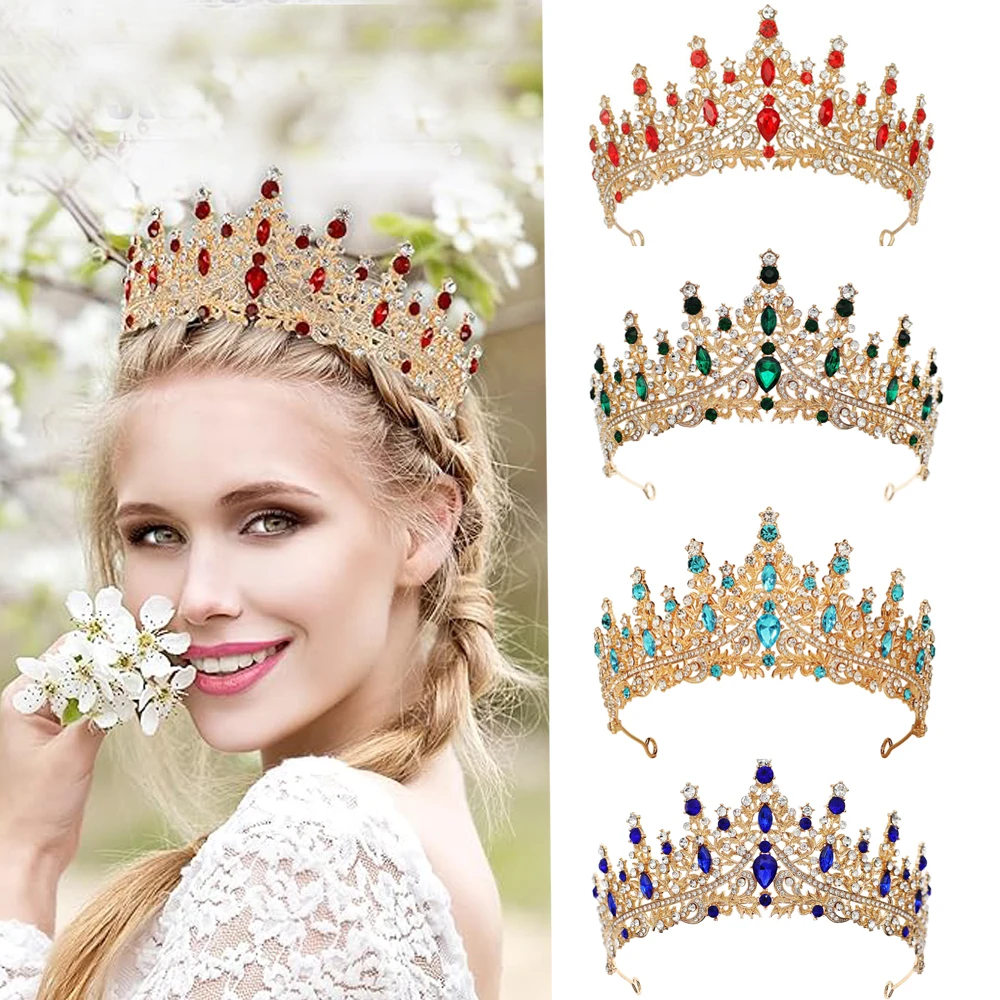 تاج الزفاف حجر الراين كريستال خوذة فستان الزفاف اكسسوارات تاج حلية شعر للعروس/عيد الميلاد/الولائم/الحفلة
