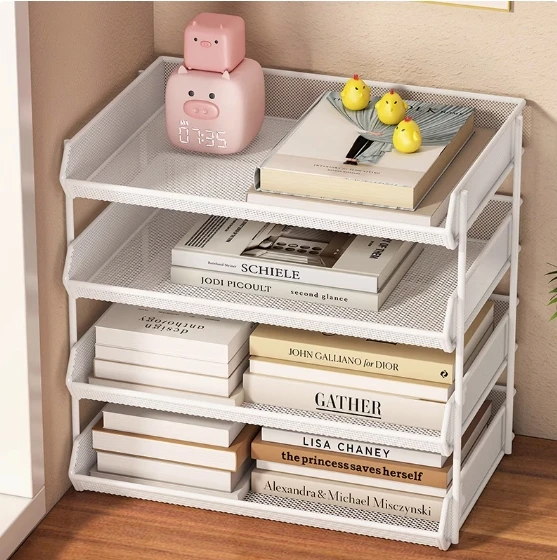 Table multi-layer shelf storage artifact Home desktop finishing rack Desk storage rack Desk storage bookshelf