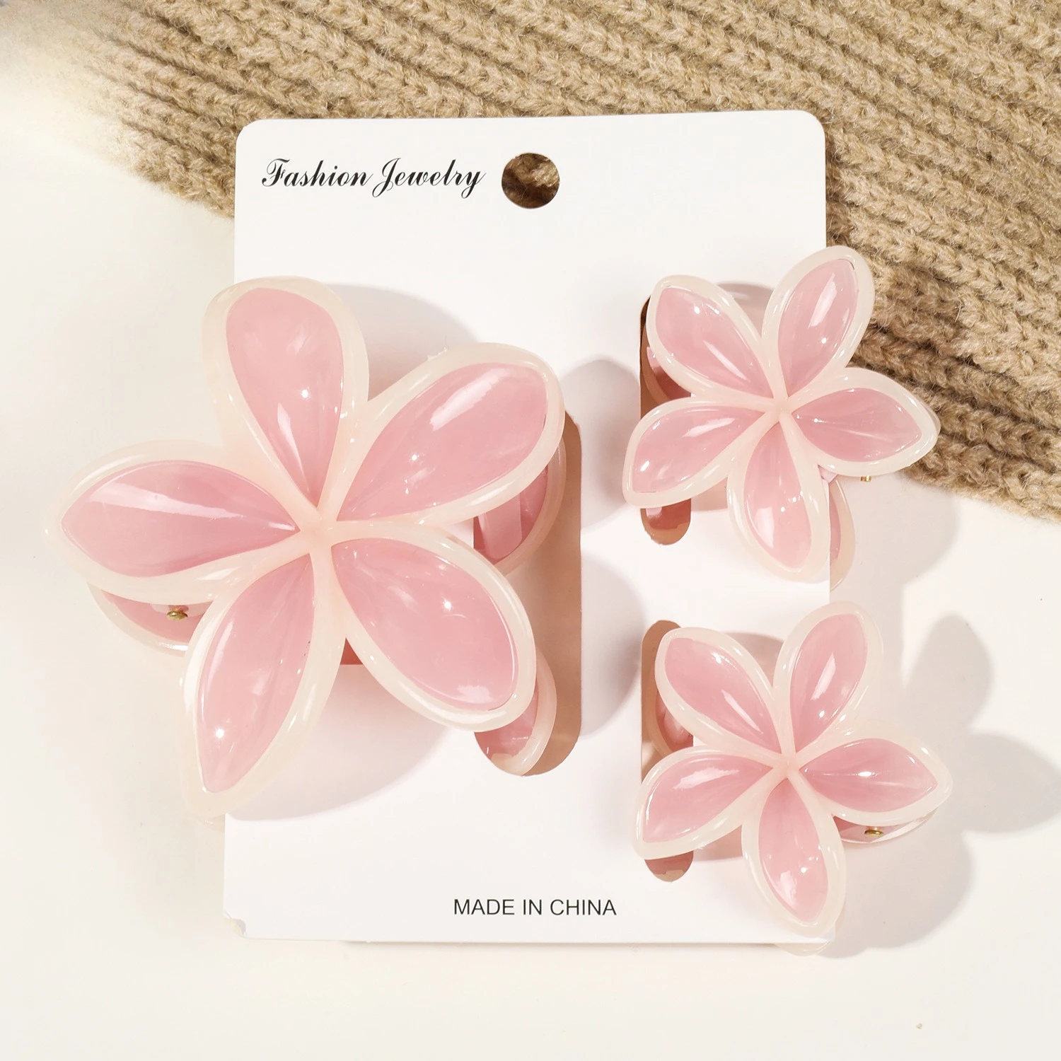 3 قطعة الصيف تنوعا هلام اللون البيض زهرة مشبك شعر مقاطع البوهيمي ذيل حصان كليب الشعر القرش كليب إكسسوارات الشعر #6