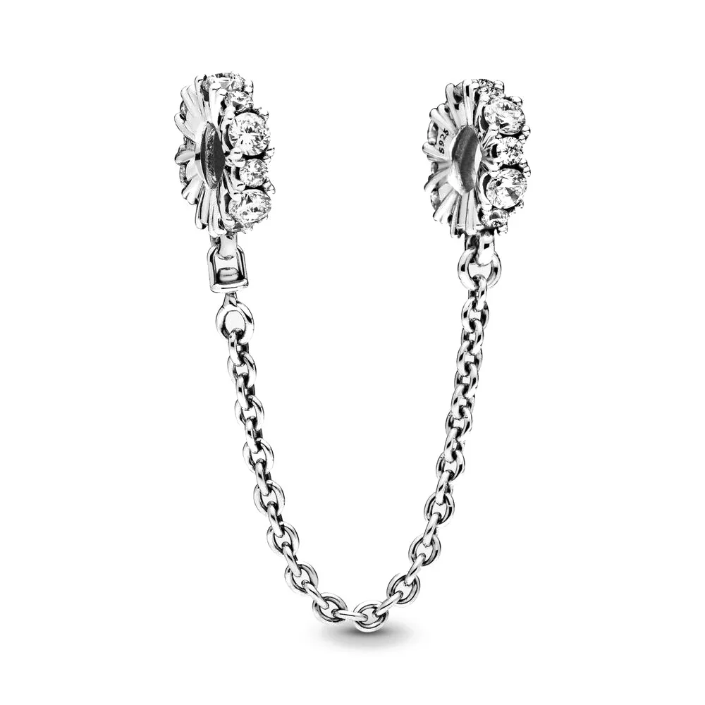 Sparkle Safety Chain Charms Fit Pandora 925 Original Charm Bracelet Women 925 Silver Hot Sale Beads DIY Jewelry Gift 2024 New in