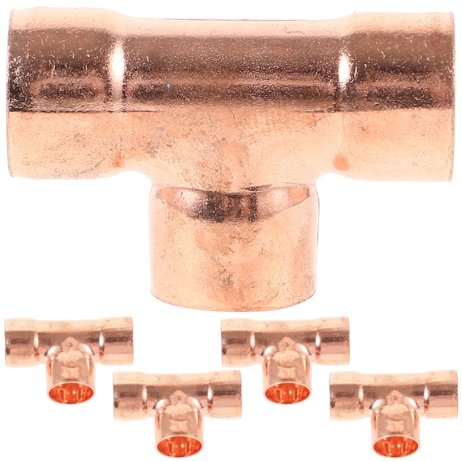

5Pcs Hvac Copper Fittings 3-Way Conditioner Welding Connectors Refrigeration Adapter Hvac Refrigeration Fittings