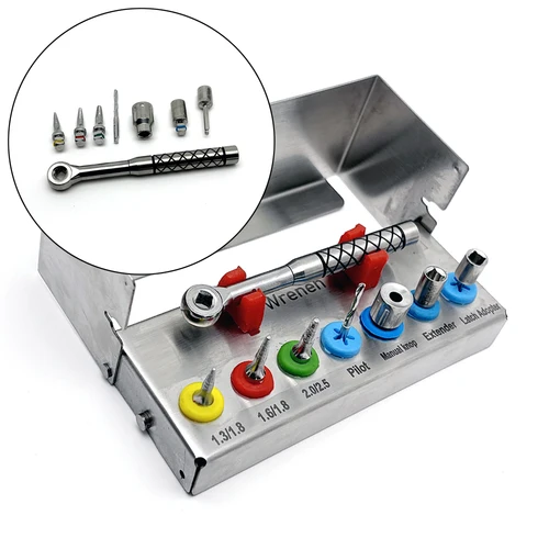 Kit de eliminación de implante Dental, expansor de hueso, juego SOS, accesorio roto, llave de trinquete, Kit de implante