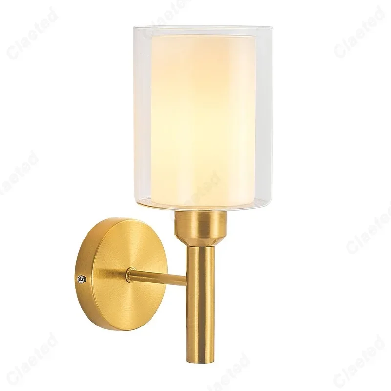 Einfache LED Glas Lampen schirm E27 Wand leuchte Schlafzimmer Nachttisch lampe Innen Bad Wohnzimmer Korridor Beleuchtung Dekoration Lampe