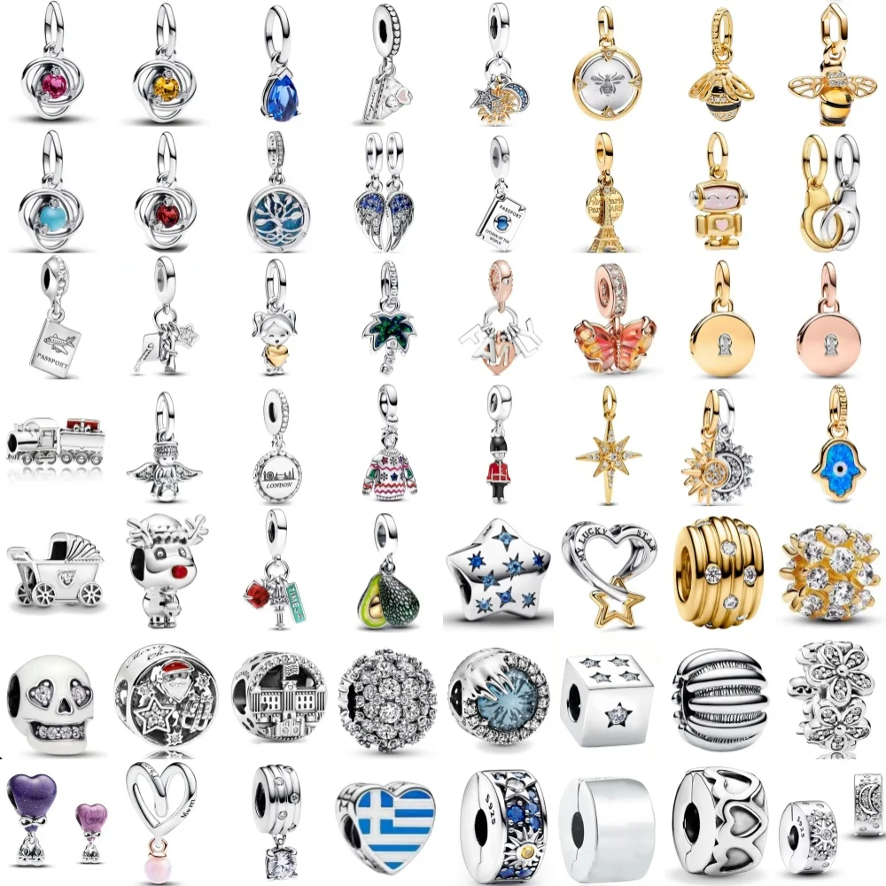 

Европейский рождественский шарм с оленями и солнцем, кулон «сделай сам», подвеска из бисера, подходит для европейского браслета из стерлингового серебра 925 пробы, браслет