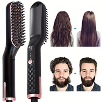 Hot Comb Straightener Electric Negative Ion Heating Comb For Men Beard Hair Straightening Brush Wet Dry Use Quick Hair Styler