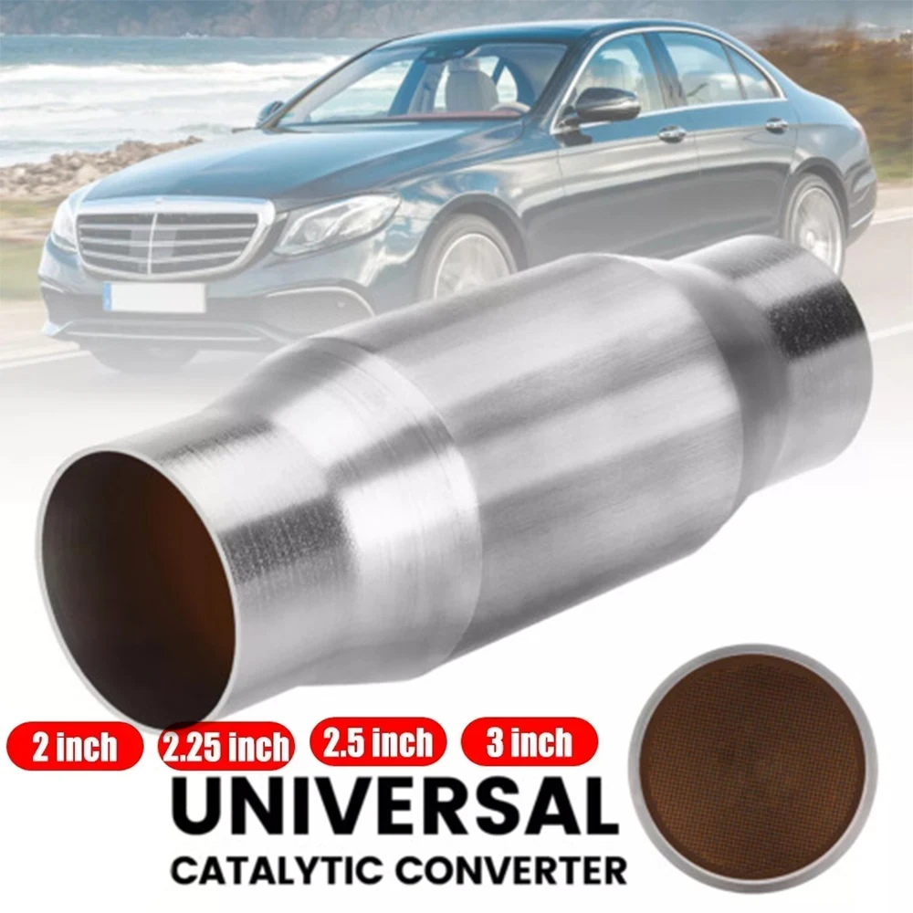 

2" 2.25" 2.5" 3" Universal Car Catalytic Converter Clean Exhaust 400 Cell High Flow Catalyst Converter Stainless Steel Weld-On