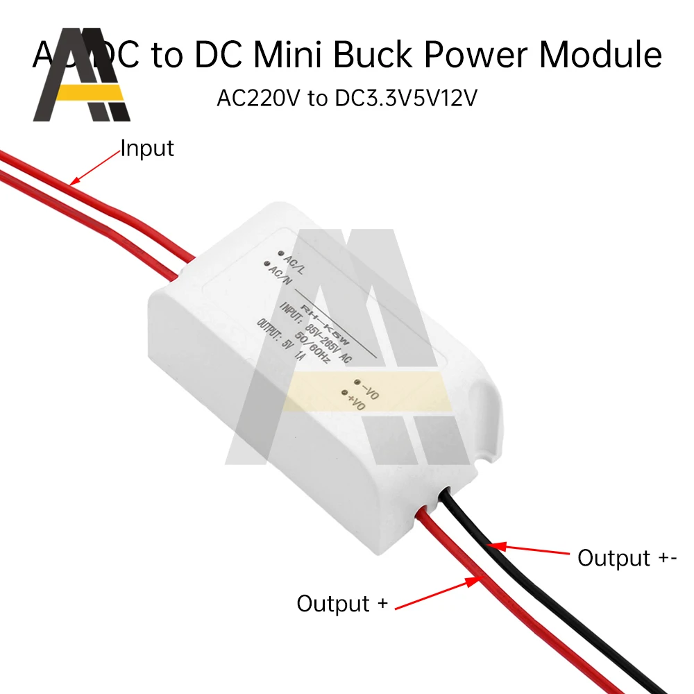 AC/DC to DC Mini Voltage Regulator Step-down Power Module AC220V to DC3.3V/5V/12V 5W Step-down Board 0-1000mA/0-400mA