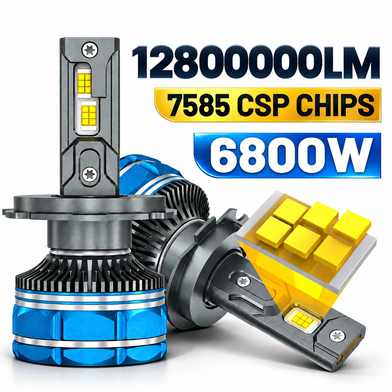 6800W H7 H4 H11 LED CANBUS Headlights Bulb 12800000LM Super Bright H1 HB3 9005 HB4 9006 9012  Automobile Led Light Diode Lamp