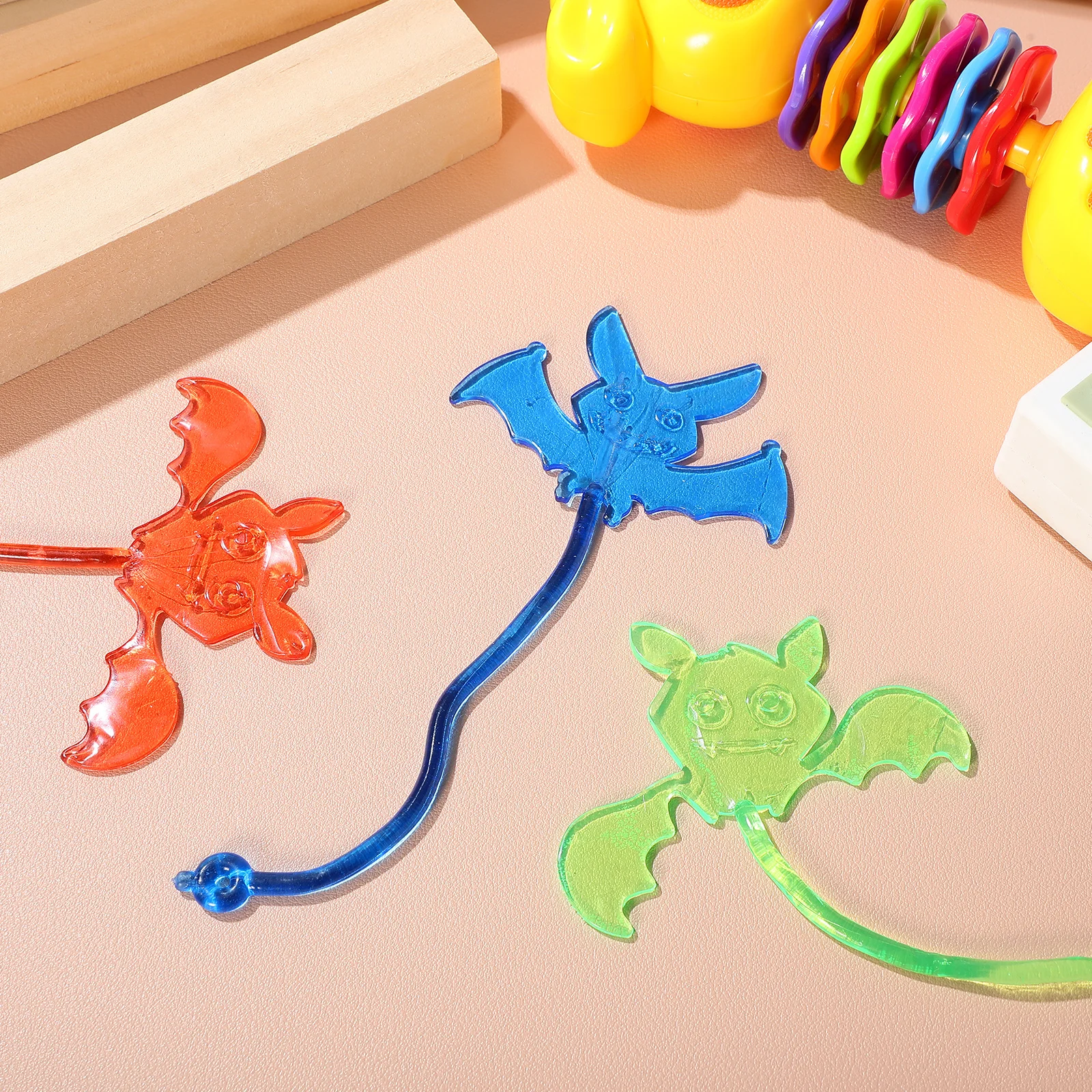 

Decorative Bats 60pcs Halloween Party Favors Sticky Spider Web Stretchy Hand Climbing Bat Toys for Kids Tiny Fidget Sensory Gift