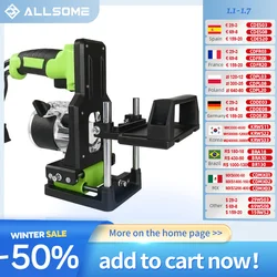 Allsome Mortise Jig Woodworking Slotting Locator Compact Router Attachment Router Edge Guide Trimming Machine