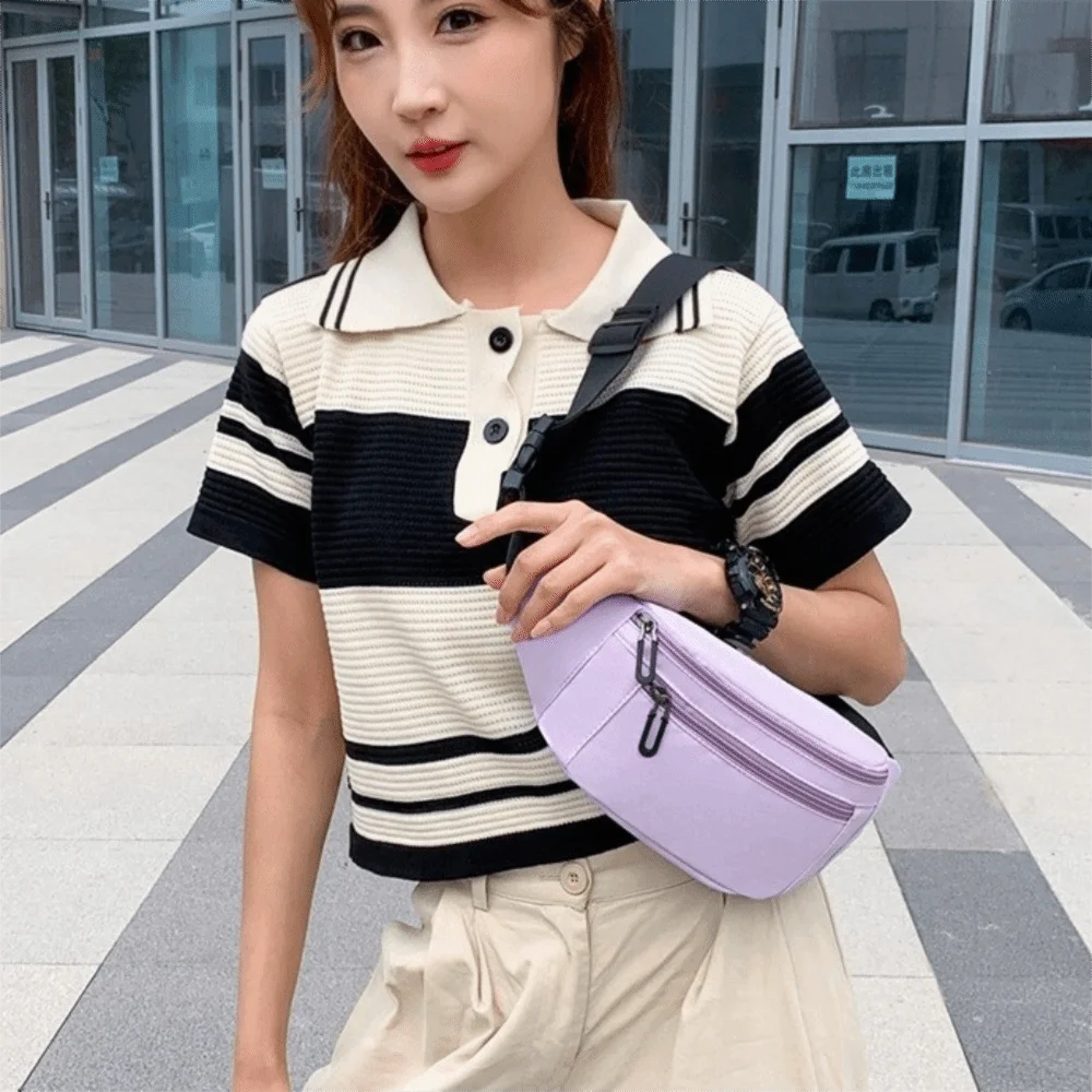 حقيبة خصر أكسفورد بلون سادة مقاومة للماء وخفيفة الوزن وحزمة مراوح رياضية متعددة الوظائف ذات سعة كبيرة لتخزين حقيبة الهاتف المحمول