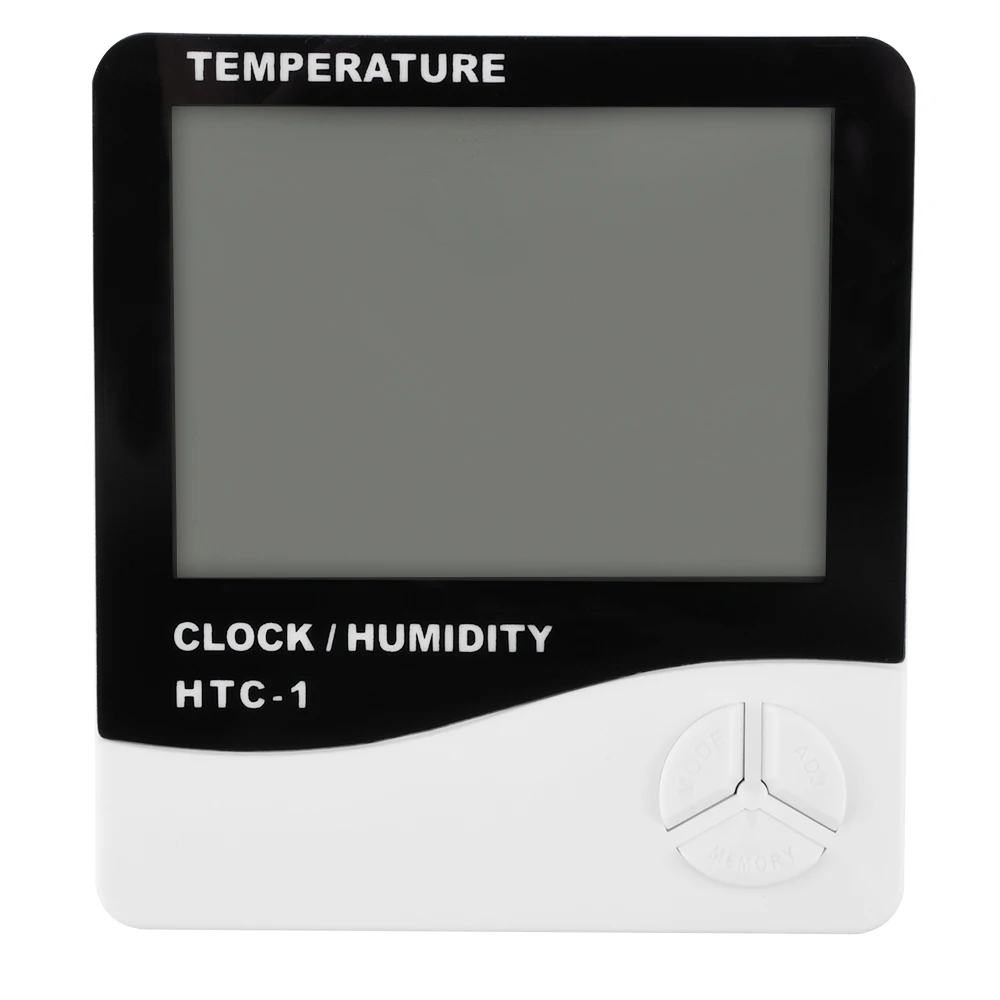 

HTC-1 Desktop Temperature Humidity Meter LCD Wall Mounterd Thermometer Hygrometer Clock -50-+ 70℃ 20％-99％RH