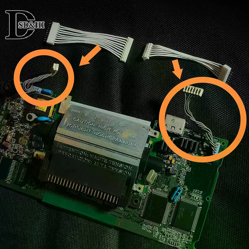 

Специальный кабель для материнской платы Game Gear: кабель для платы питания 9P и платы регулировки громкости 6P, соединительный ленточный кабель для платы GG