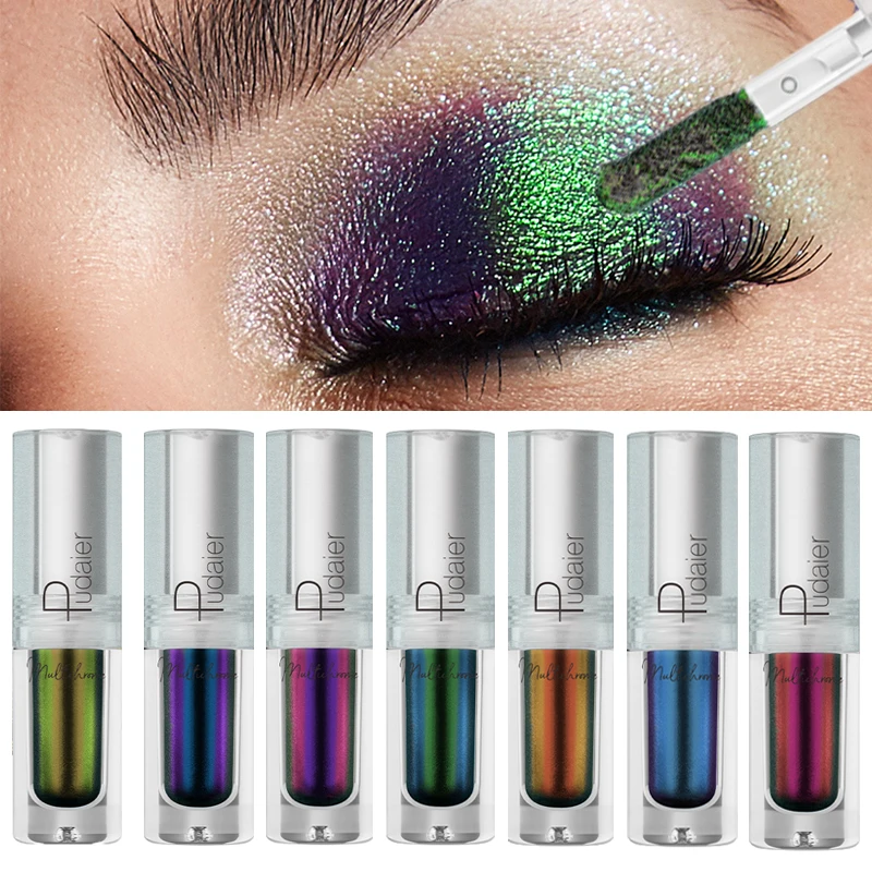 19 Color Shiny Multi Chrome Eyeshadow Polarized Glitter Eye Shadow Chameleon Peacock Blue Purple Liquid High Gloss Aurora Makeup