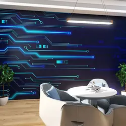 Customized products 3D Circuit board technology sense wallpaper Office Internet bar industrial wind E-Sport hotel mural 3d