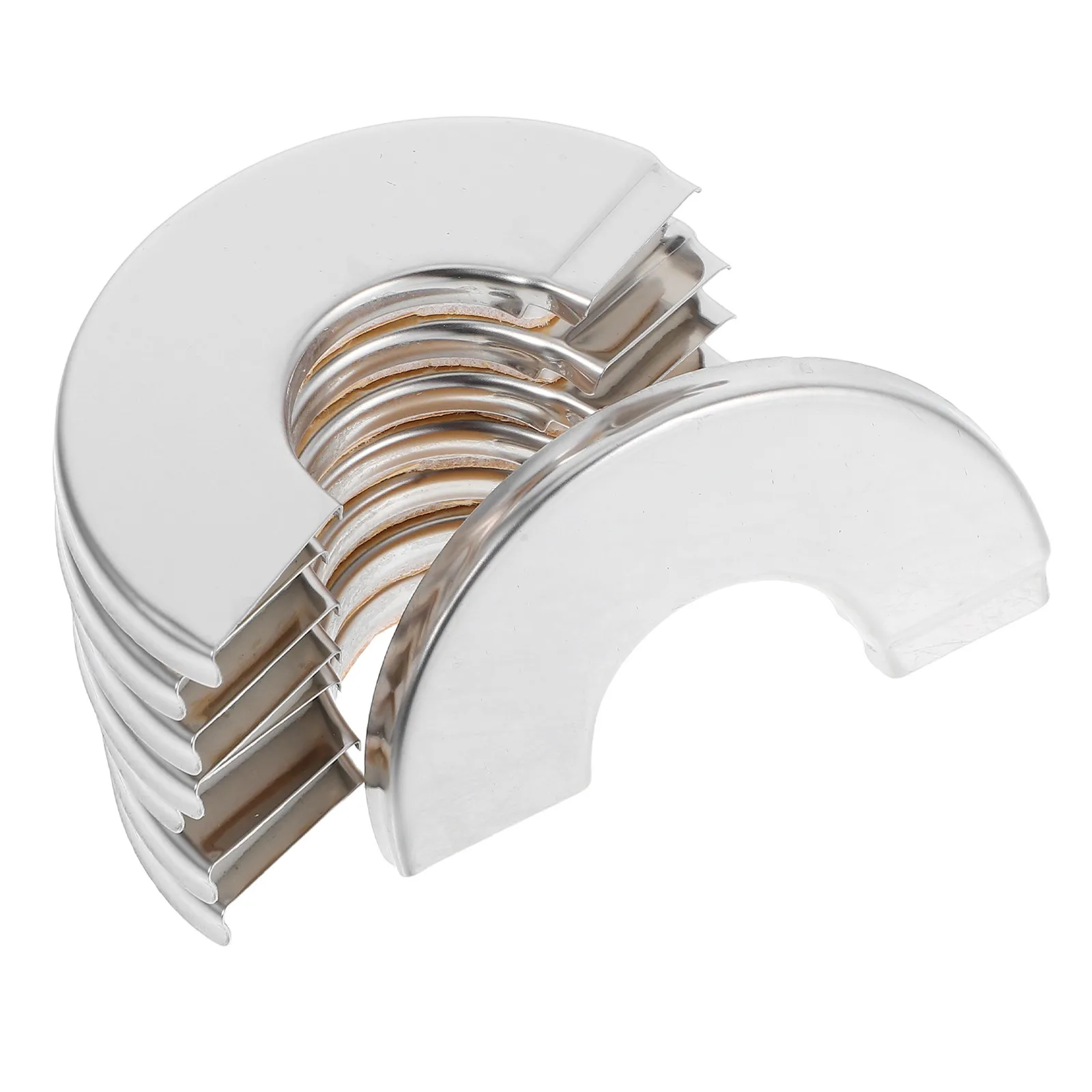 4Pcs Stainless Steel Split Flange Pipe Covers Decorative Wall Hole Covers for Bathroom Toilet Kitchen Radiator Drainage Gas