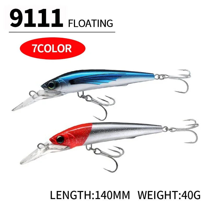 KEWOTE 140mm 40g 7Colors Artificial Hard Minnow Lure Floating Fishing Lure For Trolling