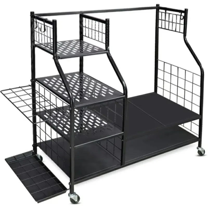 Multifunction Iron Black Golf Storage Rack Extra Large Capacity For Golf Bags And Clubs Display And Organization Training Aids