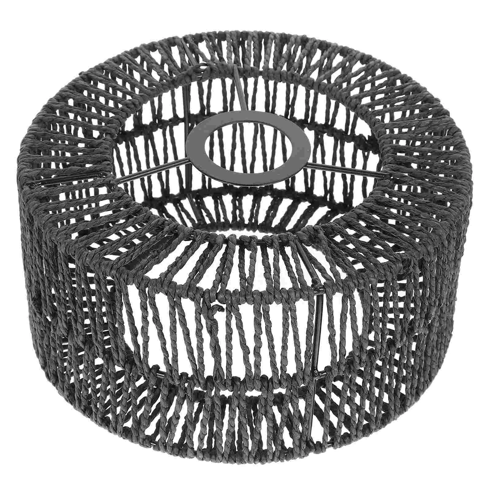 Braided Straw Rope Lampshade Lampshades Small Lighting Supply Ceiling Chandelier Iron Retro Style