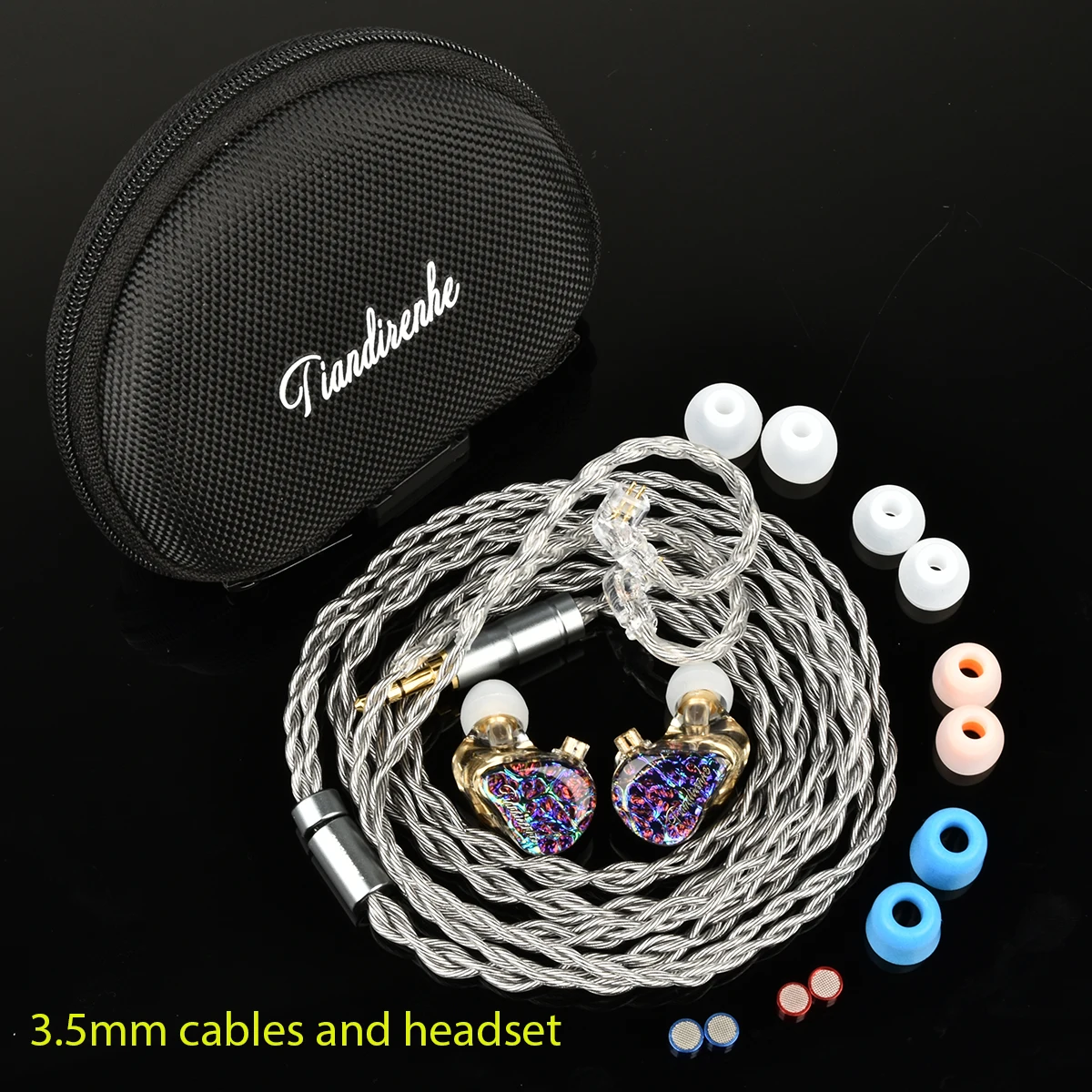 Tiandirenhe TD08pro Odin panel bass HIFI Earphones tuning port Dynamic Drivers IEM Earbuds DJ Headset stage qdc Graphene Cable