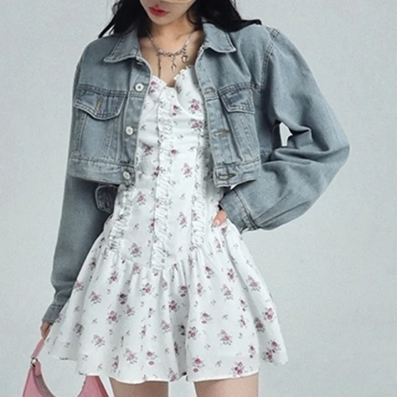 

Denim Coat Patchwork Linen Womens Autumn Tweed Single-Breasted Notched Checked Varsity Elegant Sashes Leisure Waist-Closed Daily
