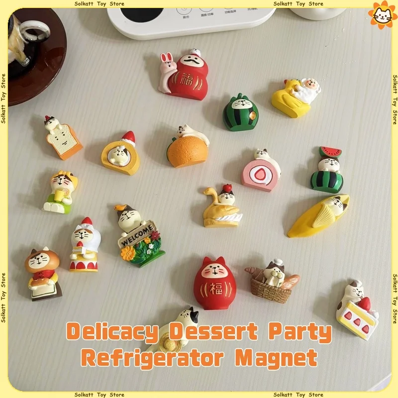 Imanes de nevera Kawaii Zakka con diseños de postres deliciosos, gatos japoneses, pizza, donut, takoyaki, tempura, animales en miniatura, juguetes de resina para decoración del hogar