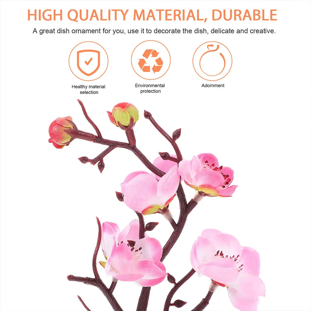 

2Pcs Sushi Plate Decor Fake Flower Ornament Realistic Japanese Food Tray Decoration Cold Sashimi Tray Decorative Ornaments