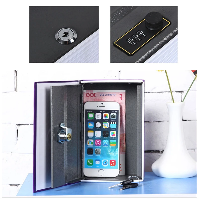 Secret Hidden Safe Security Box Piggy Bank libro segreto per Cash Money Stash Security Storage Jewellery Digital Password Locker