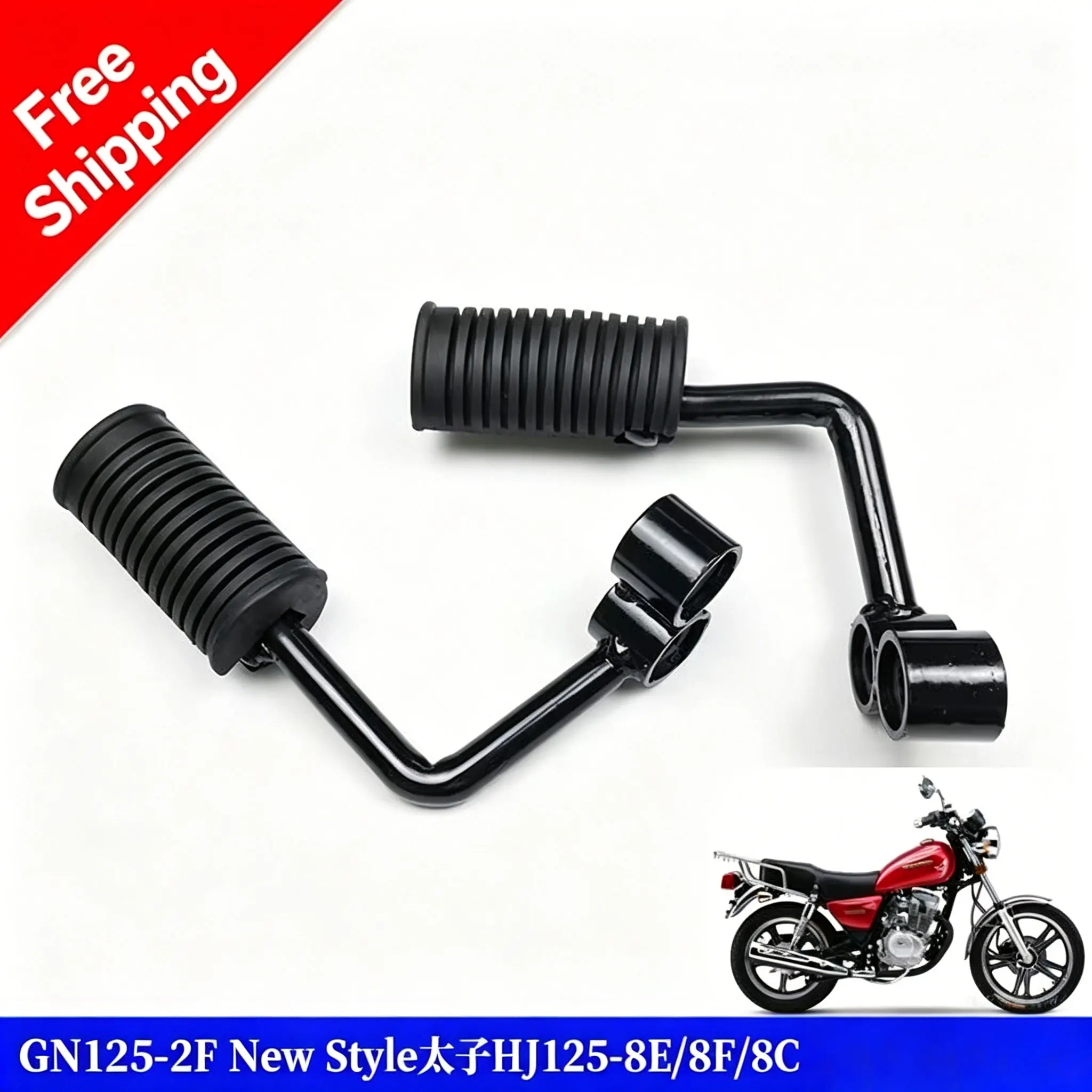 Reposapiés Delantero para Motocicleta GN125 HJ125-8 GS150 Luba Diamond Leopard EN Universal para Cruiser Chopper Bobber, Antideslizante, de Goma