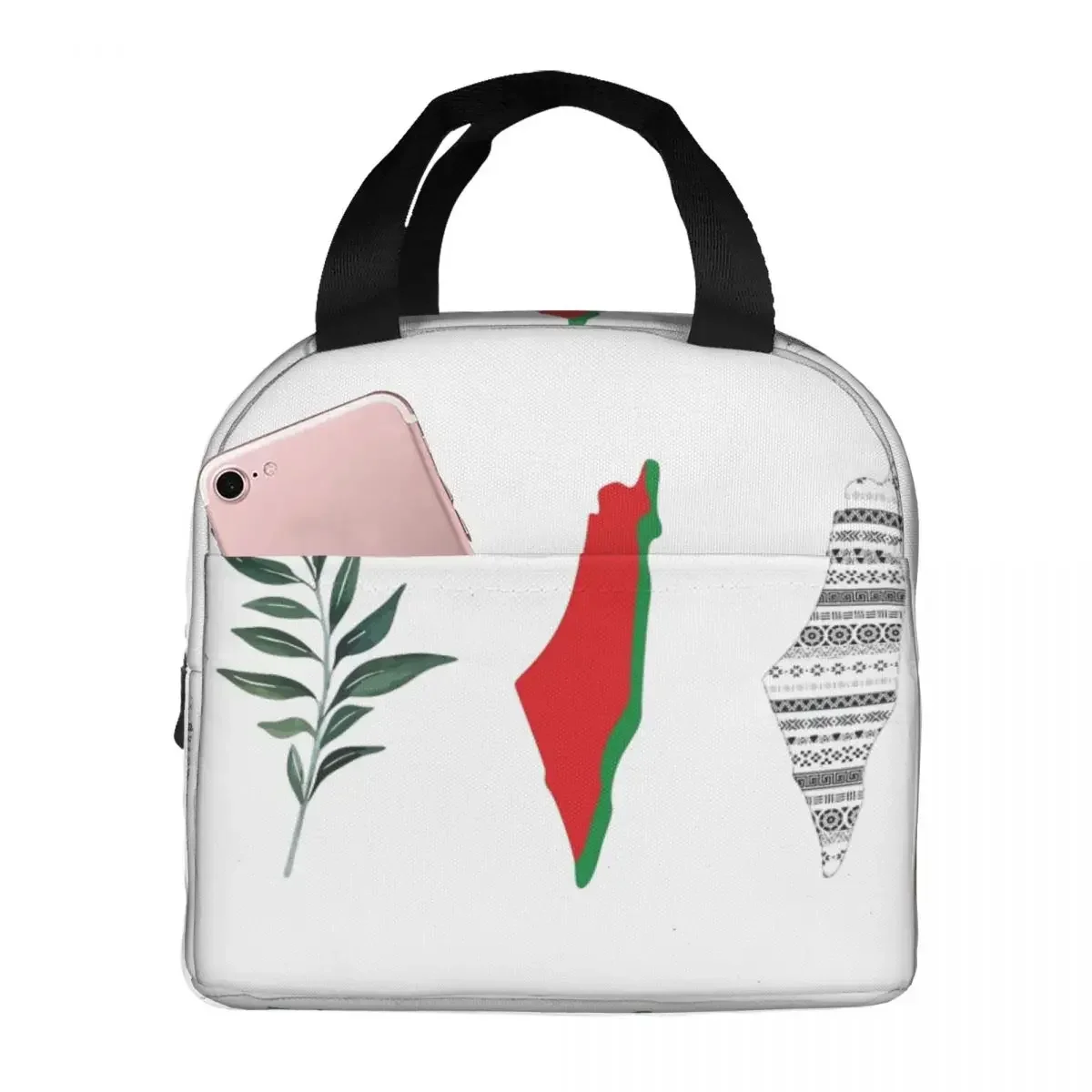 Lunch Bag for Men Women This Is Not A Watermelon Thermal Cooler Bags Portable School Peace Love Freedom Canvas Tote Bento Pouch